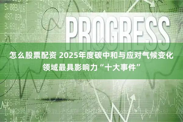 怎么股票配资 2025年度碳中和与应对气候变化领域最具影响力“十大事件”